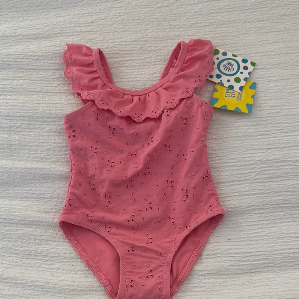 Little Me Pink Kids Swim One Piece